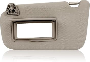 Sun Visor w/o Light Compatible with Nissan Sentra 2013 2014 2015 2016 2017 2018 2019 Gray Sun Visor NO Light with Mirror Replaces # 96401-3SG8A Left Driver Side Beige