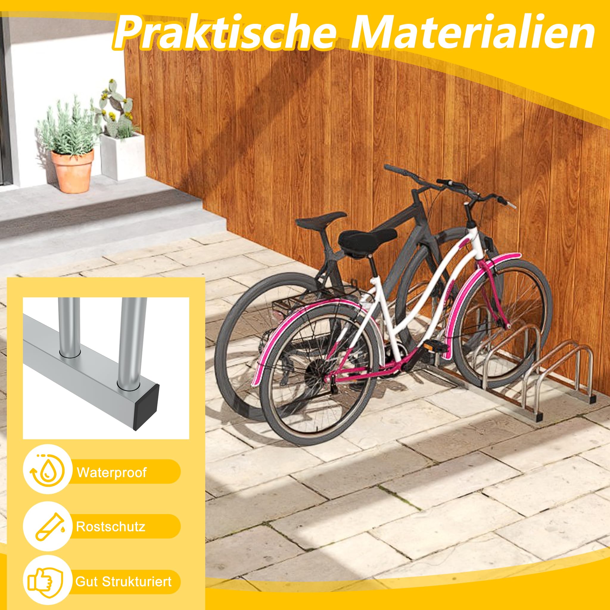 HENGMEI Râtelier Familial Râtelier de Rangement Range-vélo support pour 6 vélos à Monter au Mur/Sol