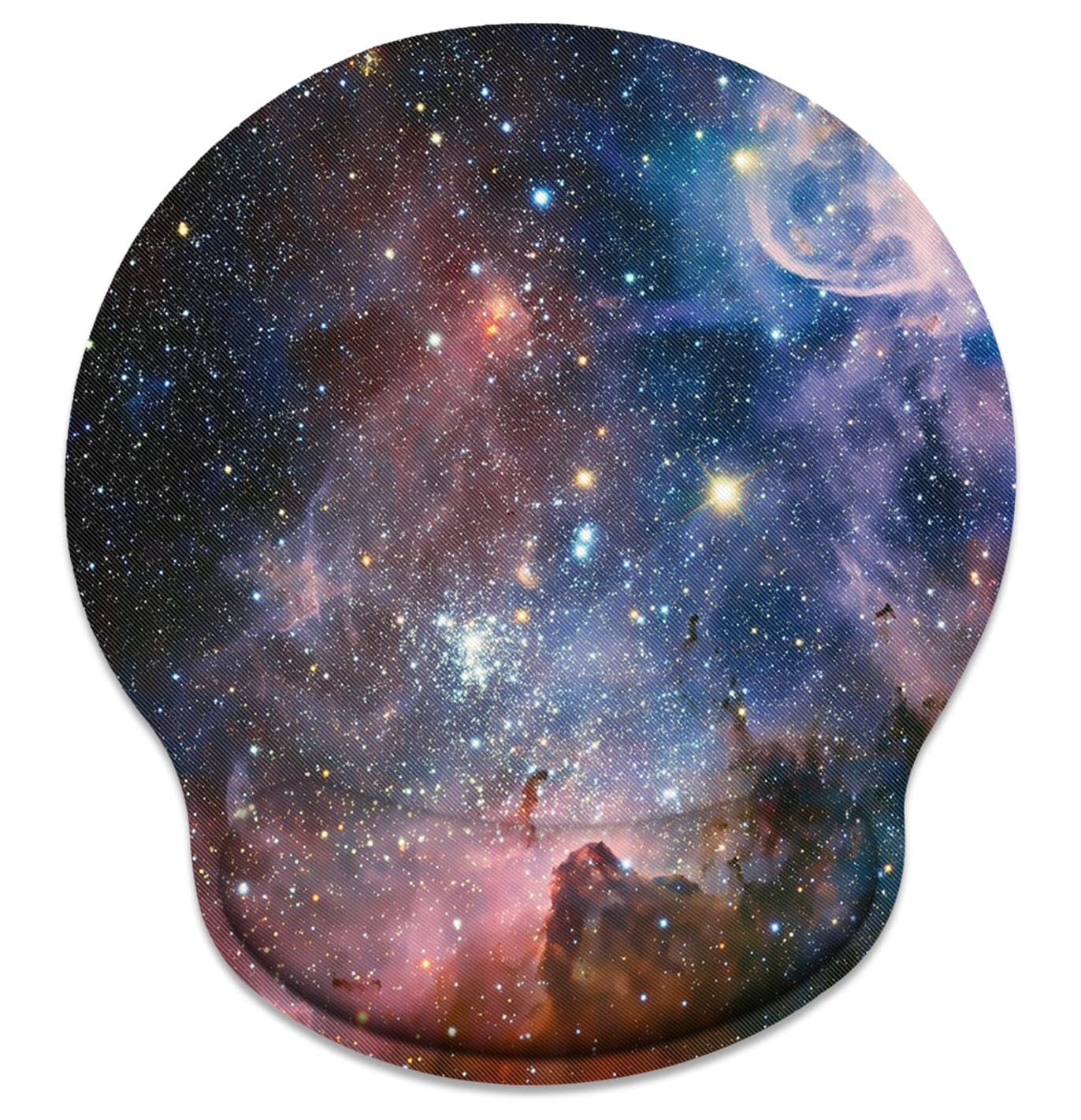 Britimes Ergonomic Mouse Pad with Wrist Support Purple Blue Cosmos Nebula Galaxy Non-Slip Rubber Base Mousepad for Home Office Gaming Working Computers Laptop Easy Typing & Pain Relief