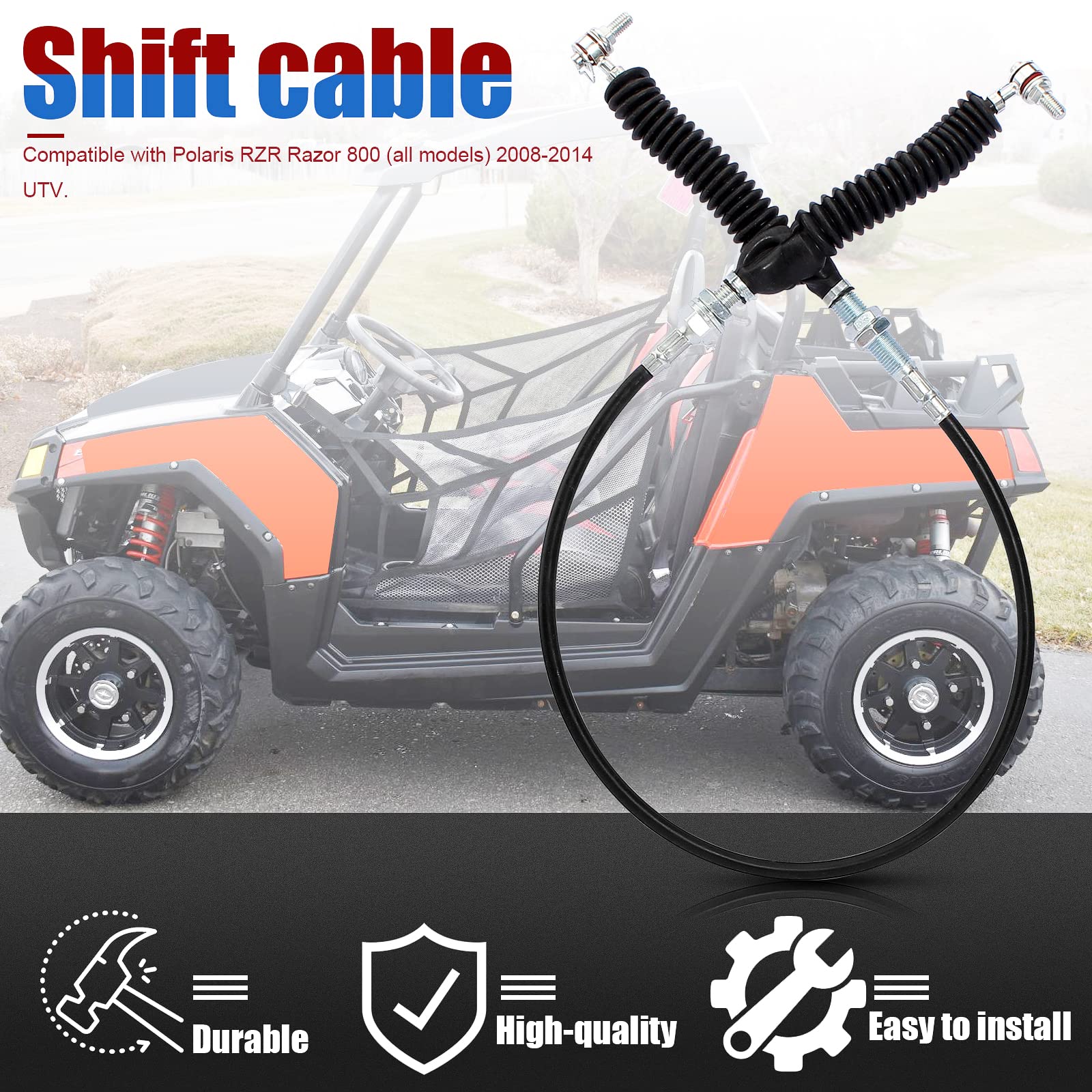 Schaltkontrollkabel kompatibel für Polaris 7081680 7081342 RZR Razor 800 alle Modelle UTV Gear Selector S EFI INTL 2008 2009 2010 2011 2012 2013 2014