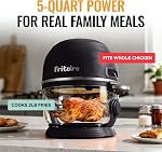Non-Toxic Air Fryer - Glass AirFryer 5 Quart w/ 360 Visibility, Self-Cleaning, 400F Vortex Air Fryer for Even Cooking, BPA-Free Teflon Free, 9-in-1 Functions, Rotisserie, Roast, Bake (Black)