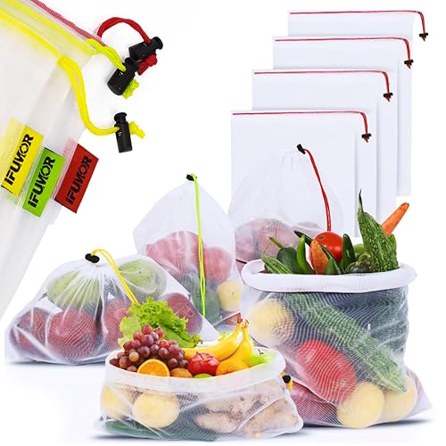 iFUMOR 15-Pack Reusable Produce Bags Heavy Duty