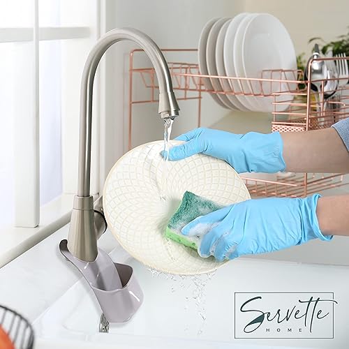 Miniatura 6 de Servette Home Soporte de esponja para fregadero de cocina, organizador de esponja colgante de PVC rojo