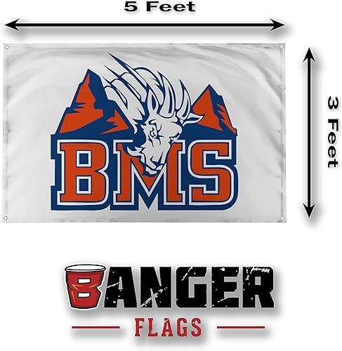 Miniatura 2 de Banger BMS Blue Mountain State University Mountain Goats College School Logo Divertido College College College Banner Banner Poster Meme 3x5 pies