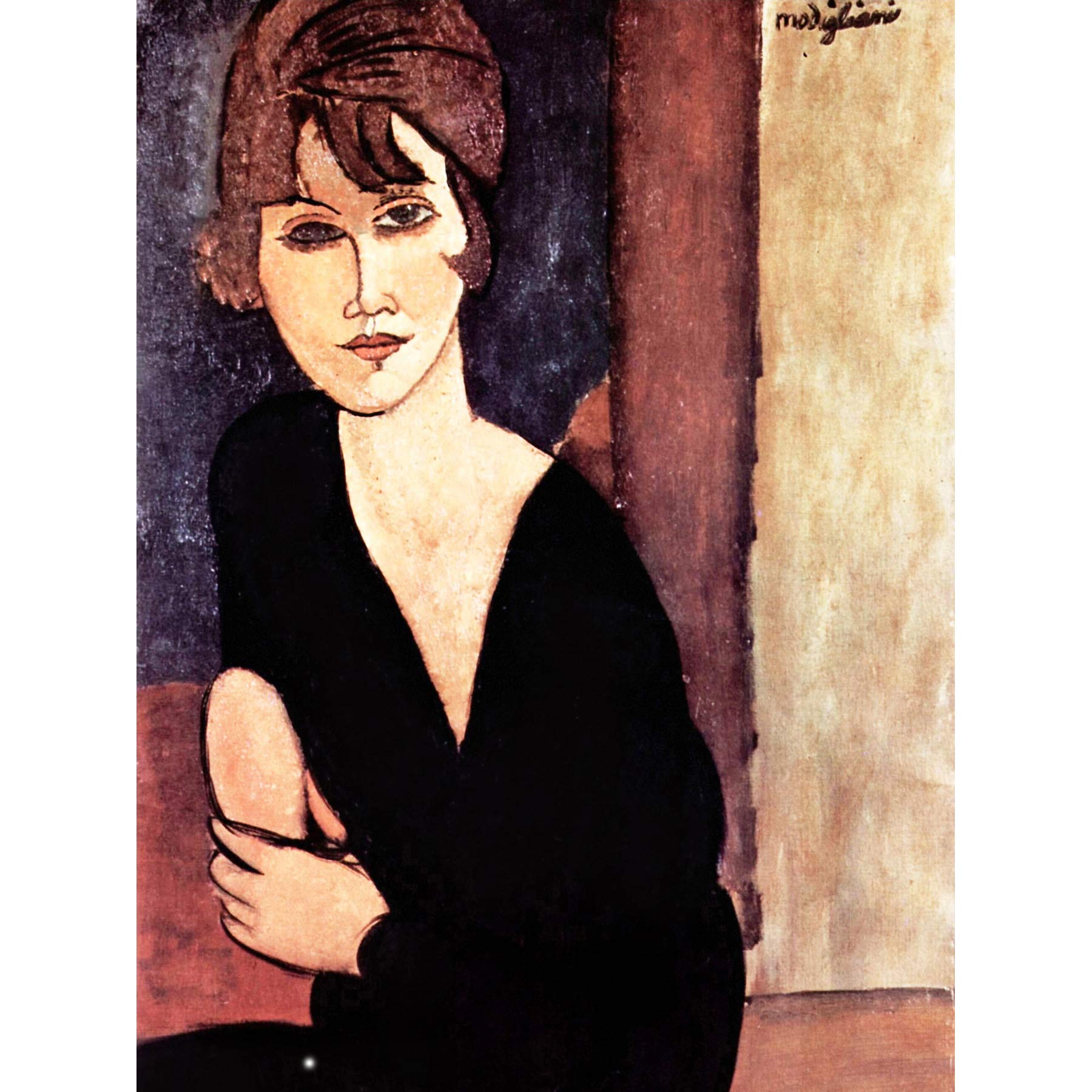 Wee Blue Coo Amedeo Modigliani Portrait Madame Reynouard Old Large Art Print Poster Wall Decor 18x24 inch