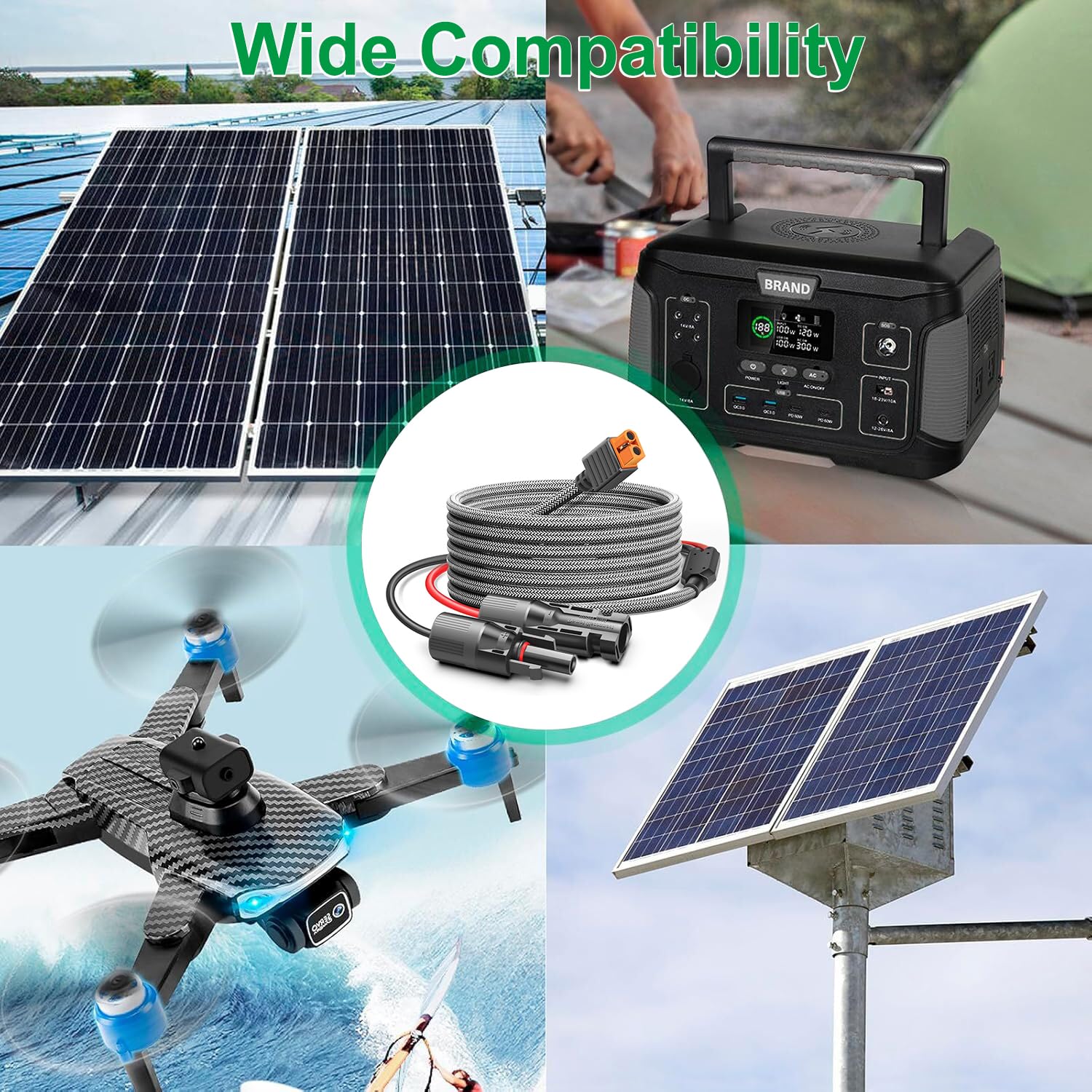HKY Cavo adattatore di alimentazione da connettore solare a XT60I, 5 m, per generatore di pannelli solari EcoFlow River Delta Plus Pro Max WAVE 3 condizionatore d'aria Anker SOLIX BLUETTI Power