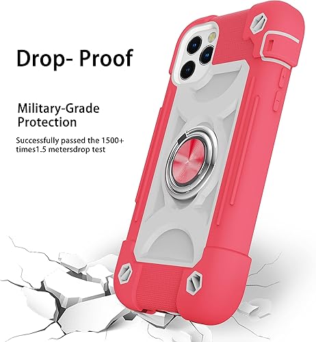Miniatura 10 de MARKILL Funda compatible con iPhone 1212 Pro de 6.1 pulgadas con soporte de anillo giratorio de 360 grados, protección contra caídas de grado