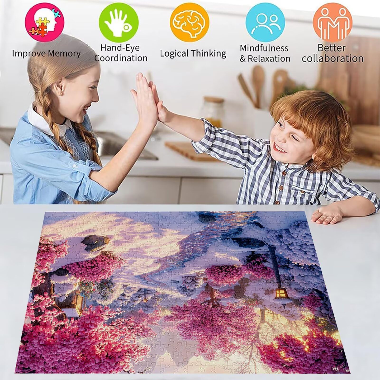 Puzzle 3000 elementów Zimowe puzzle dla dorosłych Krajobraz 122 x 81 cm Unikalne Rzemiosło Klasyczne 3D Drewniana układanka do rodzinnych gier aktywnych, układanka zrób to sam do dekoracji ścian domu