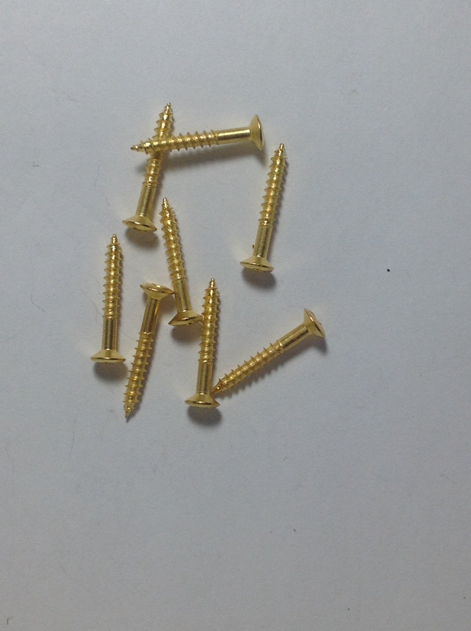8 pack 2mm x 18mm Gold Oval Head Humbucker Pickup Ring Mounting Screws