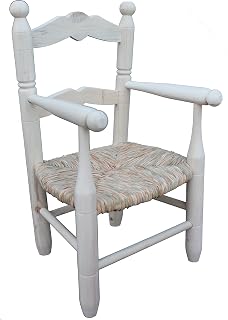 Sillón Infantil Asiento de Enea. Madera al Natural para Pintado.