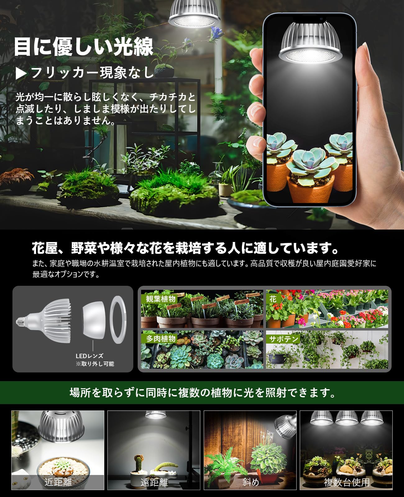 Amazon.co.jp: MORSEN 植物育成ライト LED 20W フルスペクトル E26口金