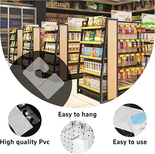 Miniatura 4 de 300 pestañas adhesivas transparentes para colgar, etiquetas autoadhesivas de 1.65 x 1.06 pulgadas, pestañas colgantes de plástico resistente para