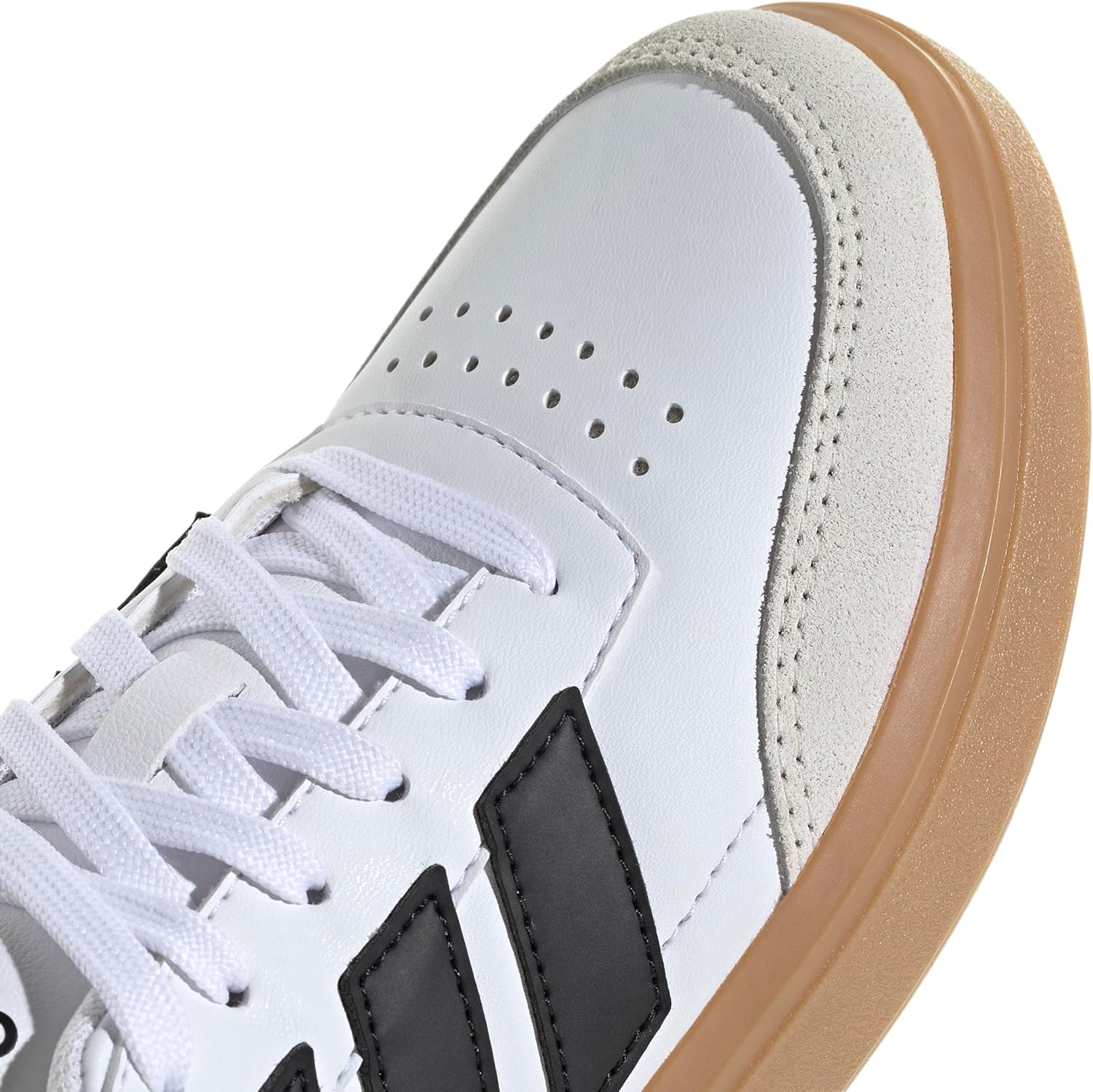 adidas Kids Boys Courtblock Lace Up Sneakers Shoes Casual - White 5 Big Kid White/Black/Off White image 7 of 8 B0D2JKC32R