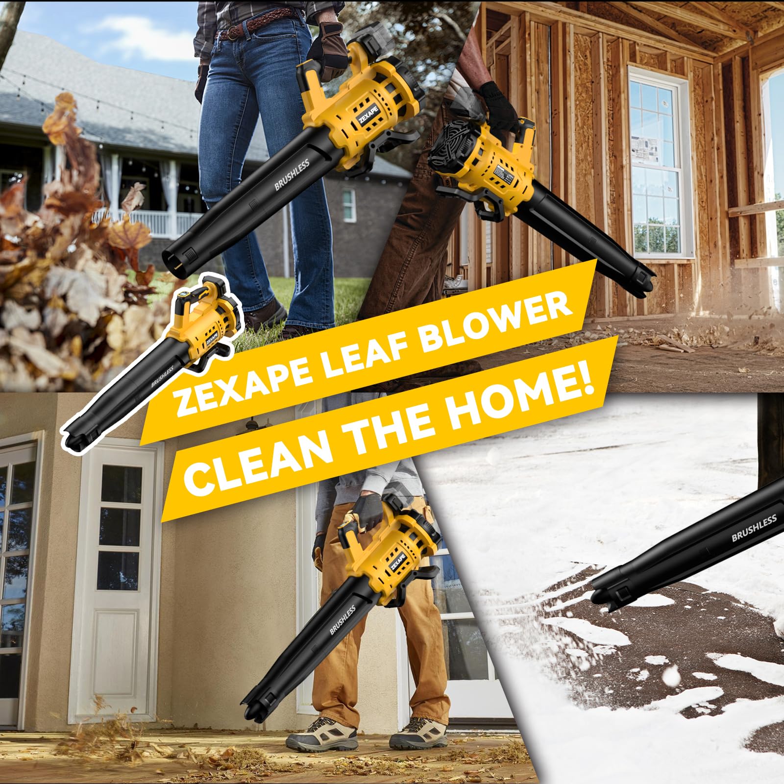 Soplador de hojas inalámbrico para batería Dewalt, soplador eléctrico de 480 CFM con motor sin escobillas, 6 velocidades variables de hasta 130 MPH, soplador de mano con control de pantalla