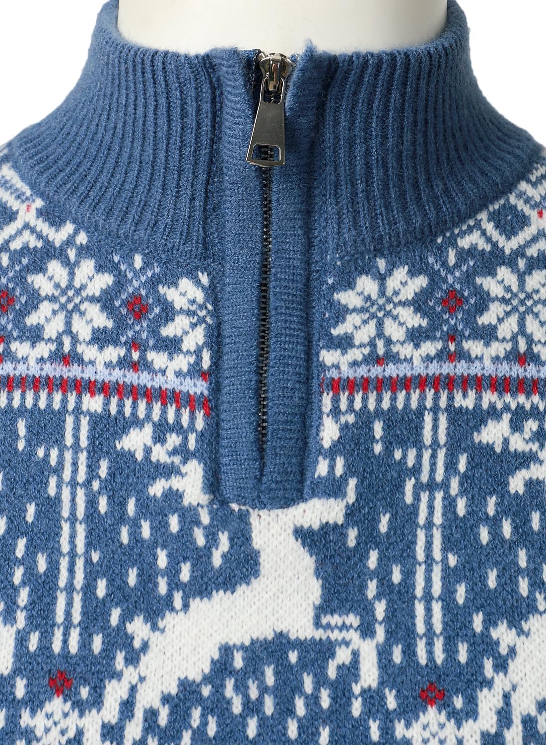 HOOD CREW Men’s Ugly Christmas Sweater Holiday Party Casual Slim Fit Knitted Pullover Sweaters with Quarter Zip - Image 5