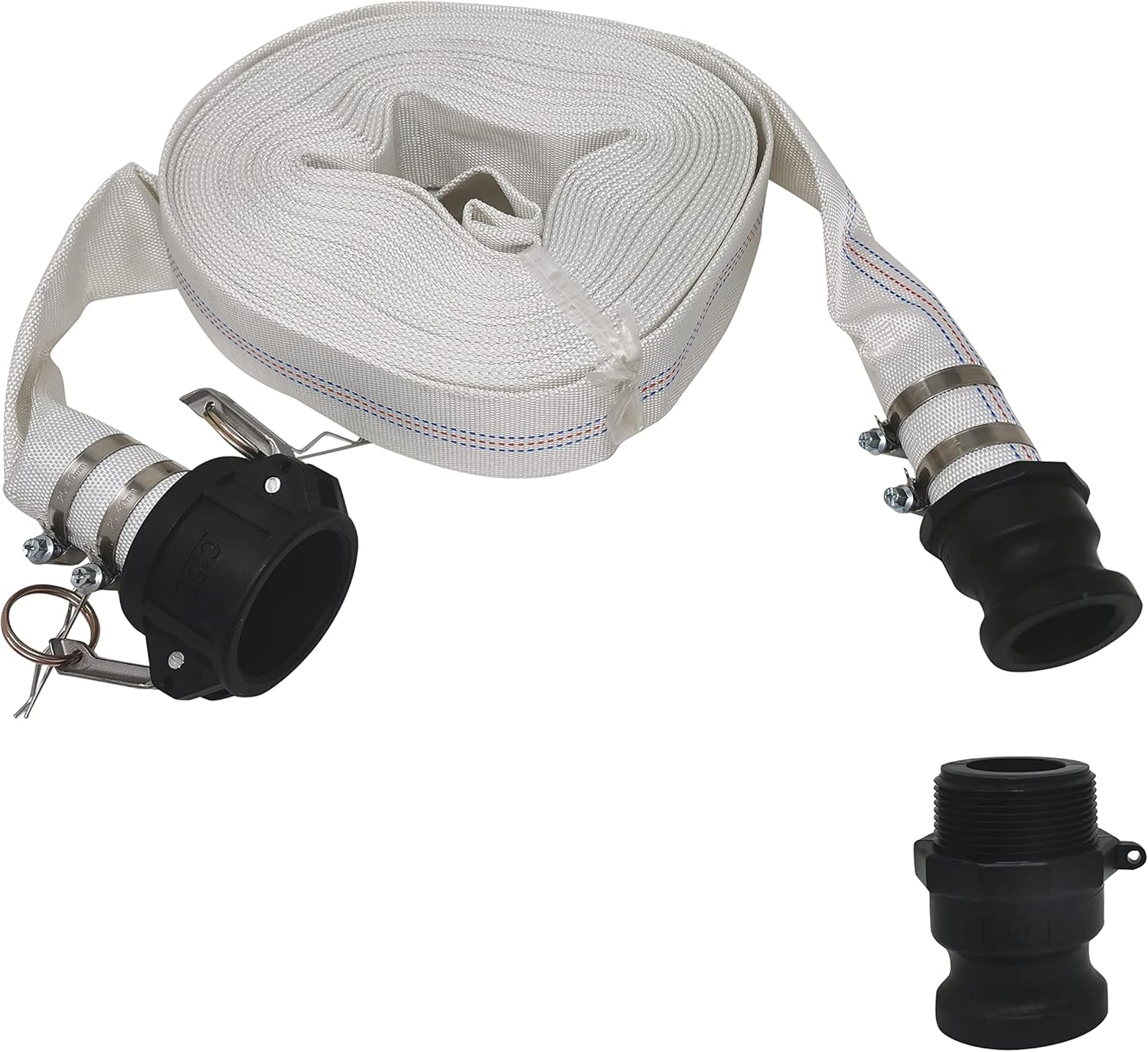 52ft/1.5inch FirmHose Heavy Duty Swimming Pool/Garden/Backwash/Discharge Hose With Easy Extendable Connector (52)