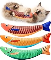 Potaroma Saury Fish Catnip Toys 3 Pack - Soft Crinkle Kicker for Cats, Durable Interactive Exercise Toy 9.4 Inches All Breeds