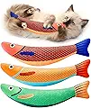 Potaroma Cat Toys Saury Fish, 3 Pack, Catnip Crinkle Sound, Soft and Durable, In