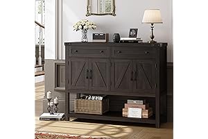 HOSTACK Buffet Sideboard, 47.2" Modern Farmhouse Coffee Bar Cabinet with Ample Storage