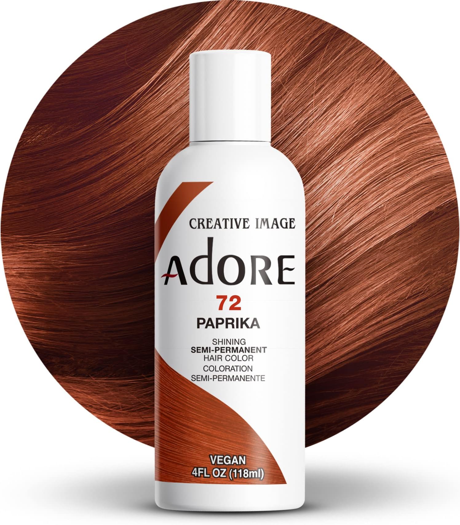 Semi Permanent Hair Color (072 Paprika) | Vegan & Cruelty-Free Brown Hair Dye | No Ammonia, No Peroxide, No Alcohol | 4 Fl Oz
