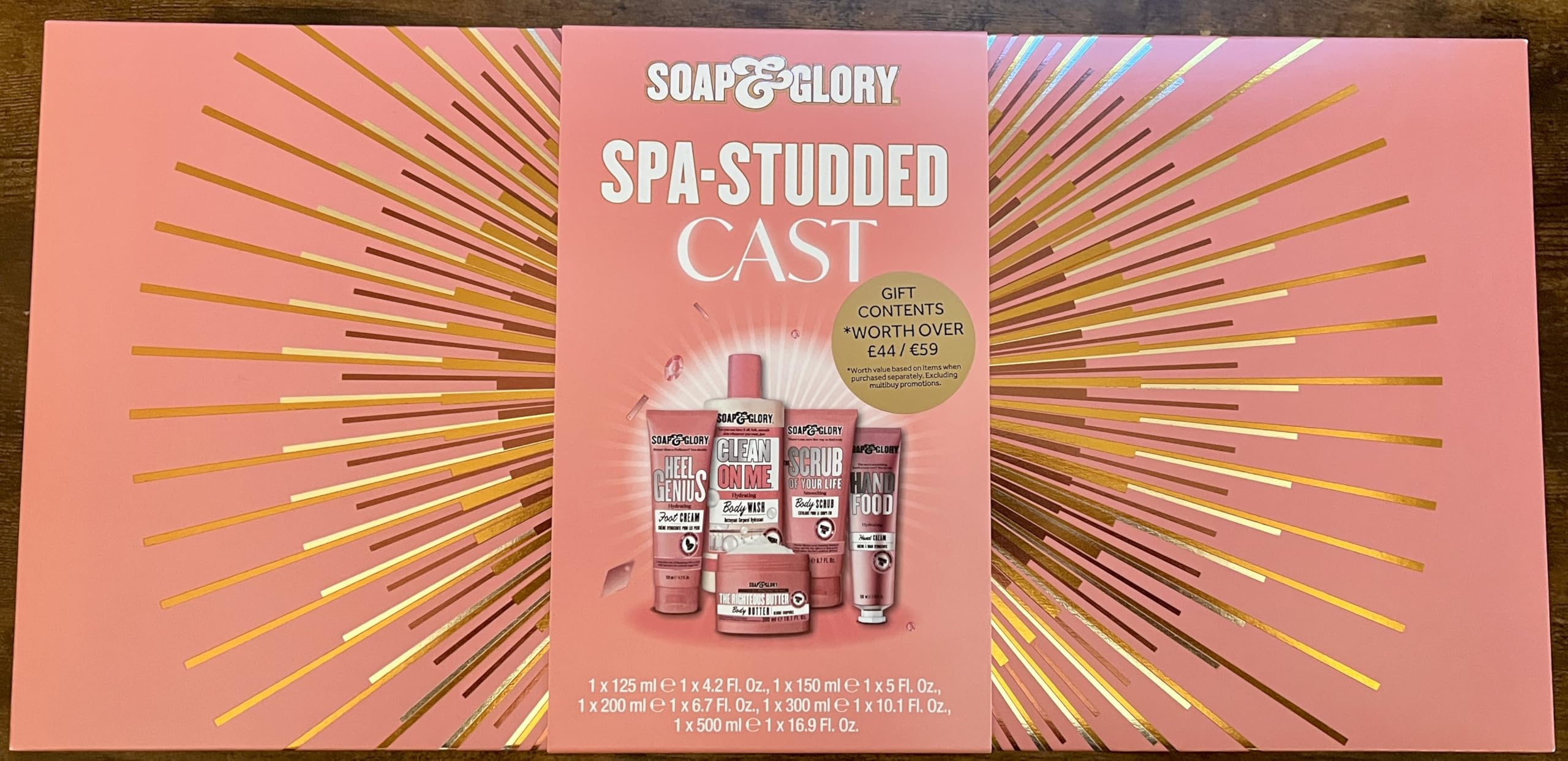 Spa-Studded Cast Body Care Gift Set, 5 Full-Size Products, Includes Body Wash, Body Butter, Body Polish, Hand Cream, Foot Cream - Image 2