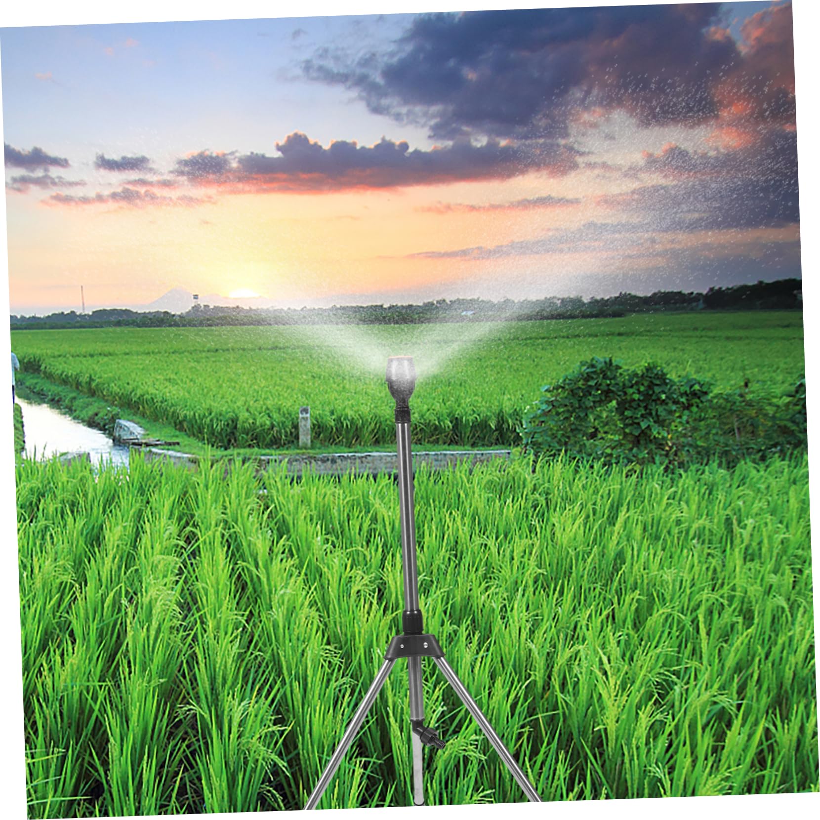 ibasenice Arroseur Automatique Rotatif Rétractable à Trépied en Alliage D'aluminium et Plastique pour Pelouse et Plantes, Irrigation Jardin