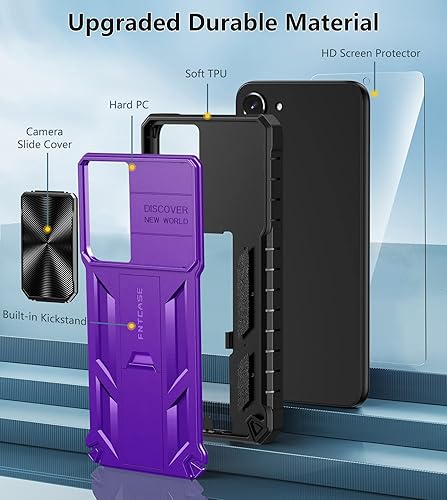 Miniatura 9 de FNTCASE Funda para Samsung Galaxy S23-Plus funda protectora de grado militar a prueba de golpes con soporte y carcasa de TPU resistente con textura