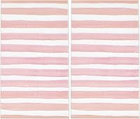 Vista 12 de Gift Boutique 100 servilletas de 3 capas desechables de papel a rayas rosas y blancas para cena, servilletas de mano para baño, tocador, vacaciones