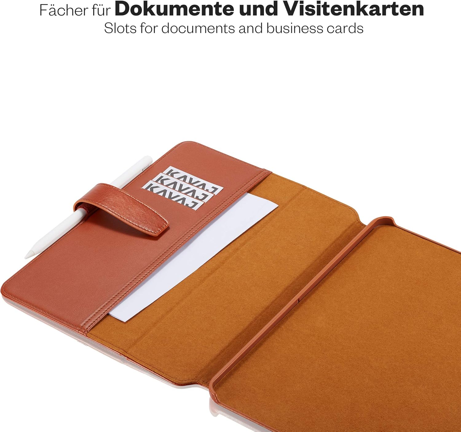 One-Day Sale: Up to 50% Off KAVAJ Case Leather Cover London Works with Apple iPad Pro 11 2021/2020 Cognac-Brown Genuine Cowhide Leather with Pencil Holder Supports Apple Pencil Slim Fit Smart Folio