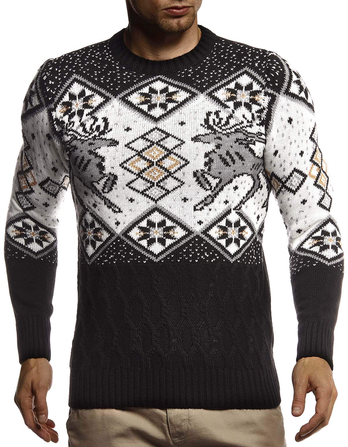 Leif Nelson Maglione Uomo Felpa a Maglia Girocollo LN-20761