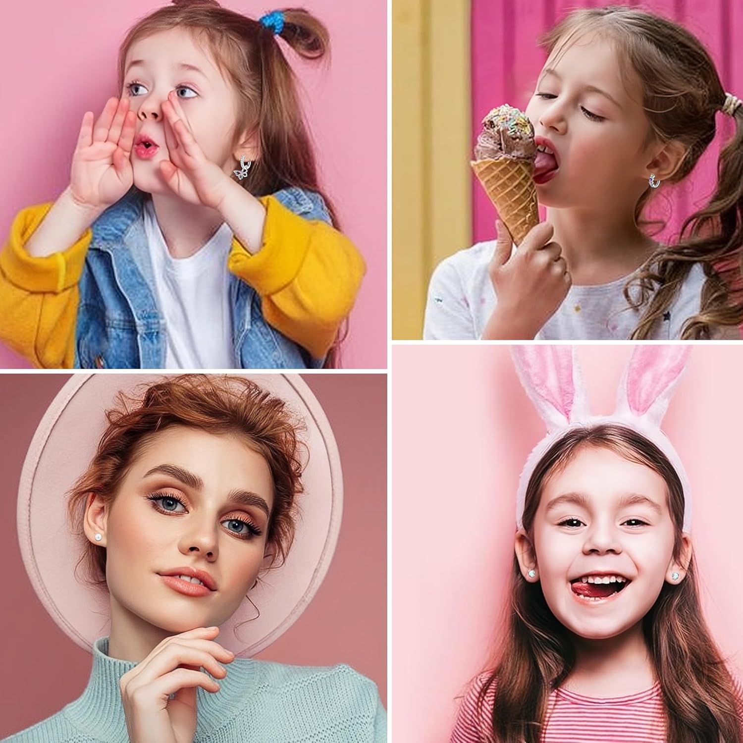 10 Pairs Hypoallergenic Screw Back Earrings For Women Girls Surgical Steel Small Huggie Hoop Earrings Cute CZ Star Butterfly Dangle Hoop Earrings Screwback Stud Earrings Set For Sensitive Ears - Image 5