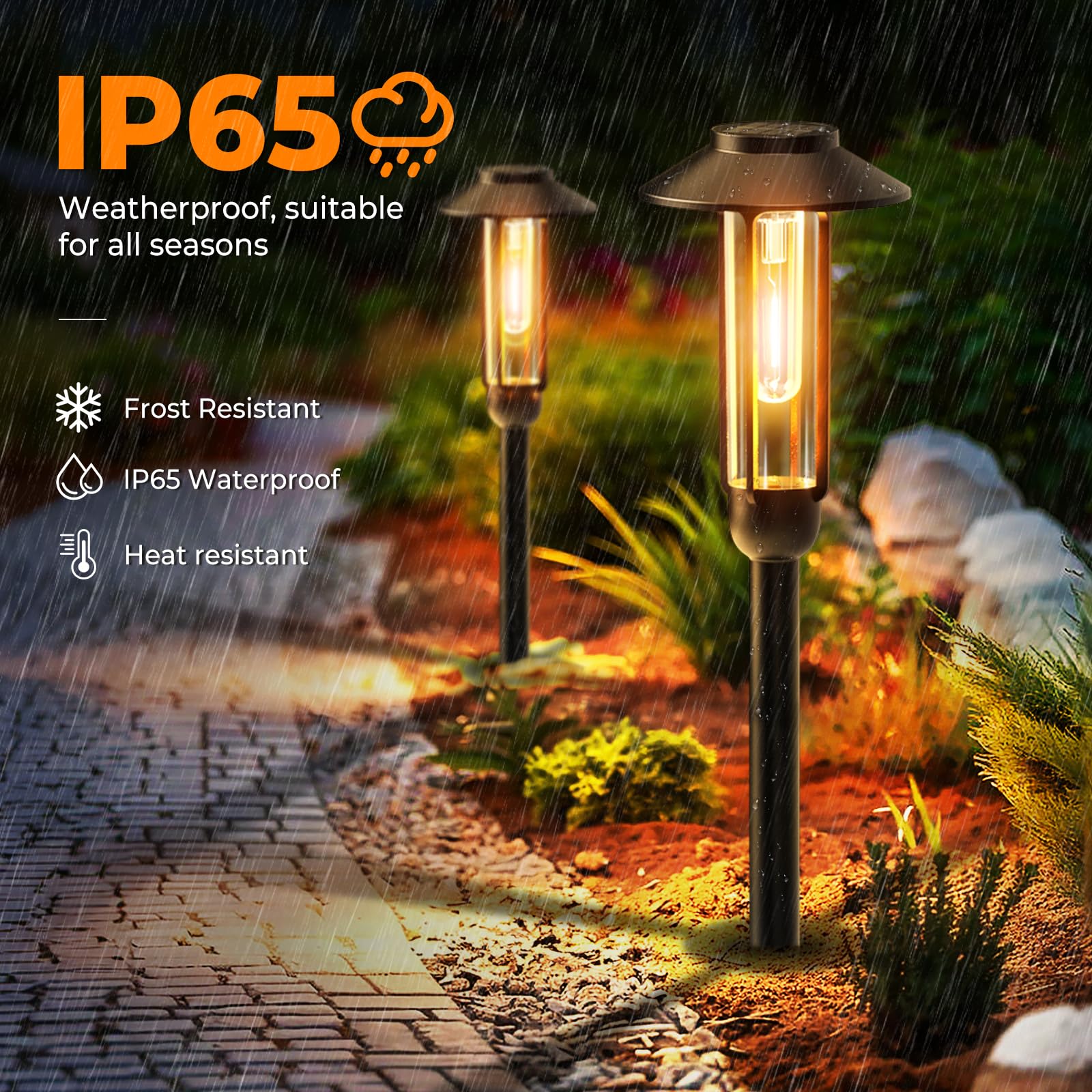 KOOPER Lanterne Solari Da Esterno 4 Pezzi - Luci Solari Impermeabili Con LED 3000K, Accensione Automatica, Pannello Monocristallino 800mAh - Decorazione Per Giardino, Albero, Patio, Sentiero