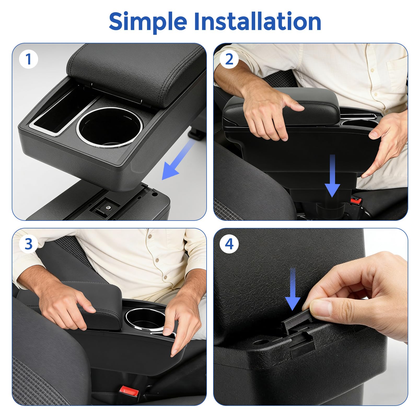 Reposabrazos central para coche, con soporte para bebidas, compartimento para teléfono móvil y compartimento de almacenamiento de dos niveles, compatible con Opel Corsa D (2006 – 2014)
