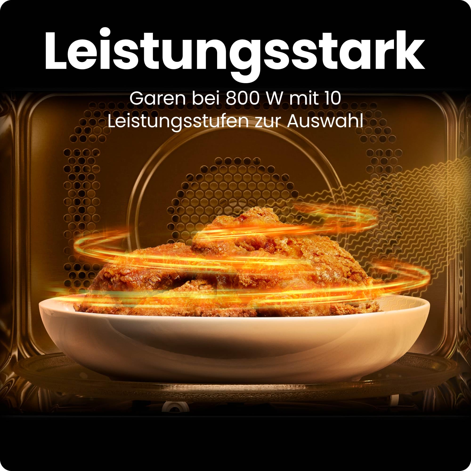Chefman Mikrowelle 20 L 800 W 6 Voreinstellungen 10 Leistungsstufen Digitales Display