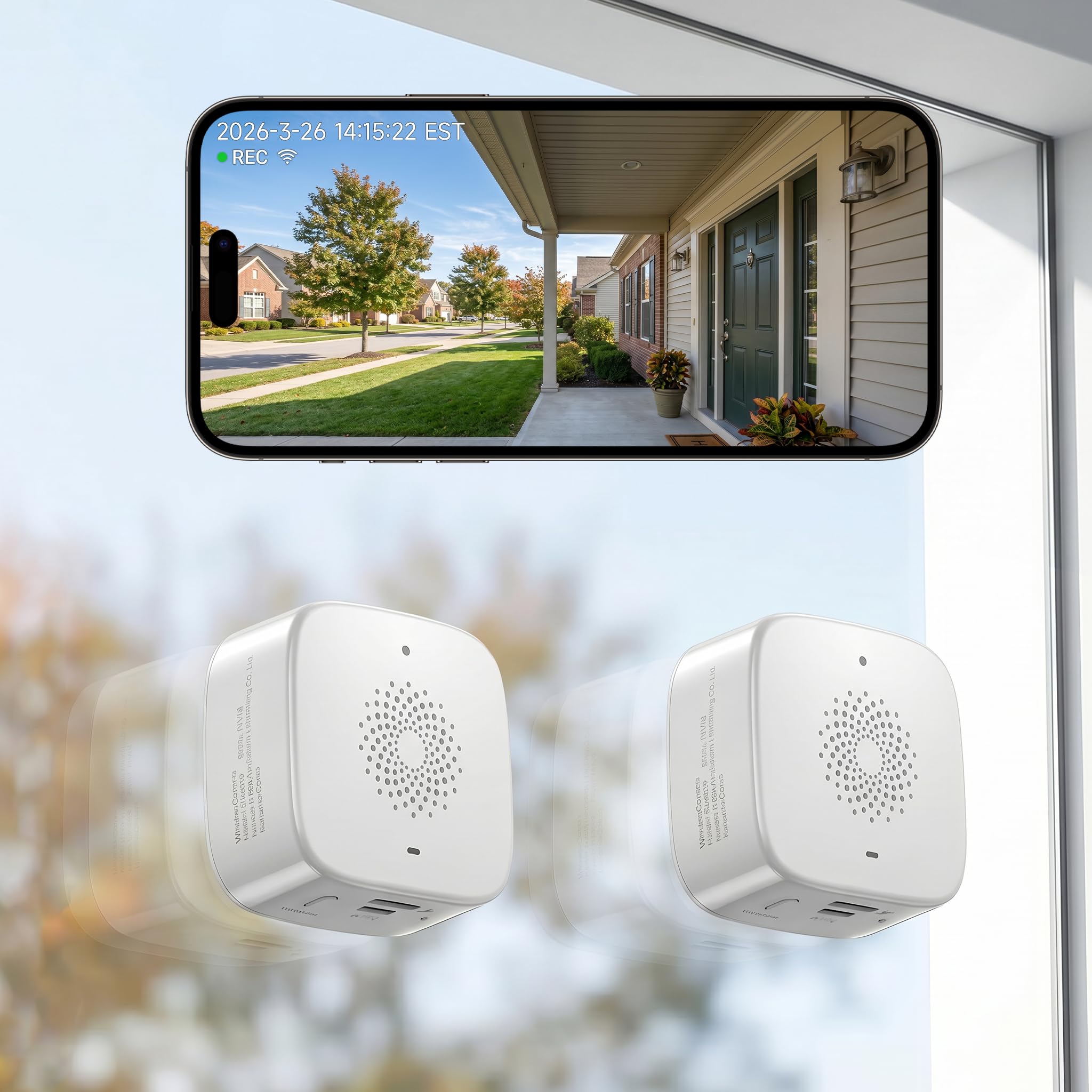 SOIADV Window Camera Wireless 2Pack, No-Drill Install,2.4GHz &amp; 5GHz WiFi