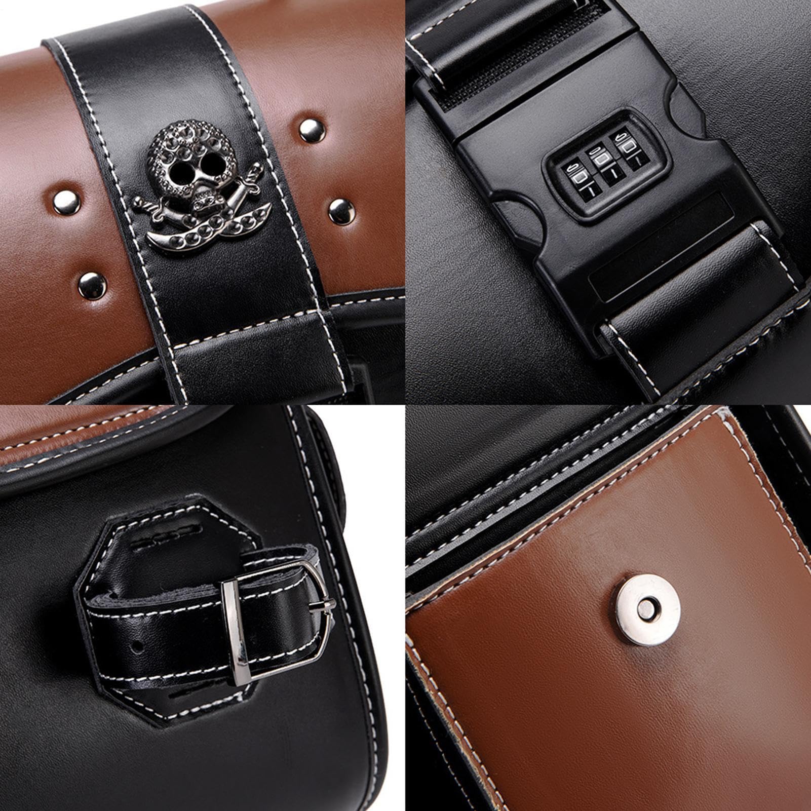 wasserdichte Motorradtasche Leder Gepäckträgertasche | Wasserdichte Motorrad Zubehörtasche Mit Werkzeugorganizer Für Camping, Touren, Outdoor, Dirtbike, Pendeln Und Reisen Für