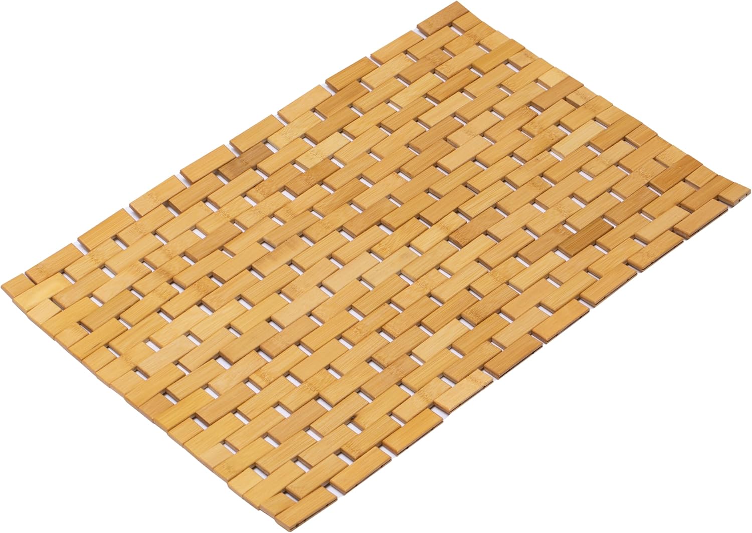 Foldable Bamboo Bath Mat Natural Anti-Slip Rug, Flooring Solution for Stylish Bathroom and Vanity Decor