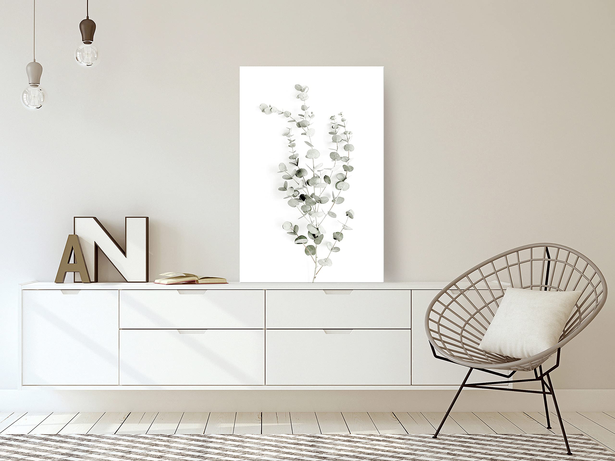 murando Cuadro Acústico Hojas 60x90 cm espuma acústica absorbe el sonido | aislamiento lienzo de 1 pieza Impresión Artística Decoración de Pared Imagen Planta Naturaleza Abstracto