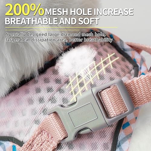 Miniatura 4 de Summer Pet Supply - Arnés ajustable para perro con chaleco acolchado para climas cálidos, a prueba de escapes, ultra delgado, suave, fácil de poner,