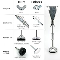 Vista 3 de 4 patas de soporte de listones para marco de cama, patas de soporte de cama de acero, pies de soporte de altura ajustable de alta resistencia