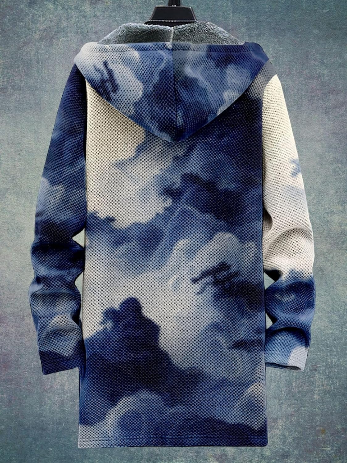 2025 Men's Ethnic Pattern Hooded Jacket Long Cardigan Hoodies Full Zip Vintage Knitted Zipper Coat with Pocket - Image 6