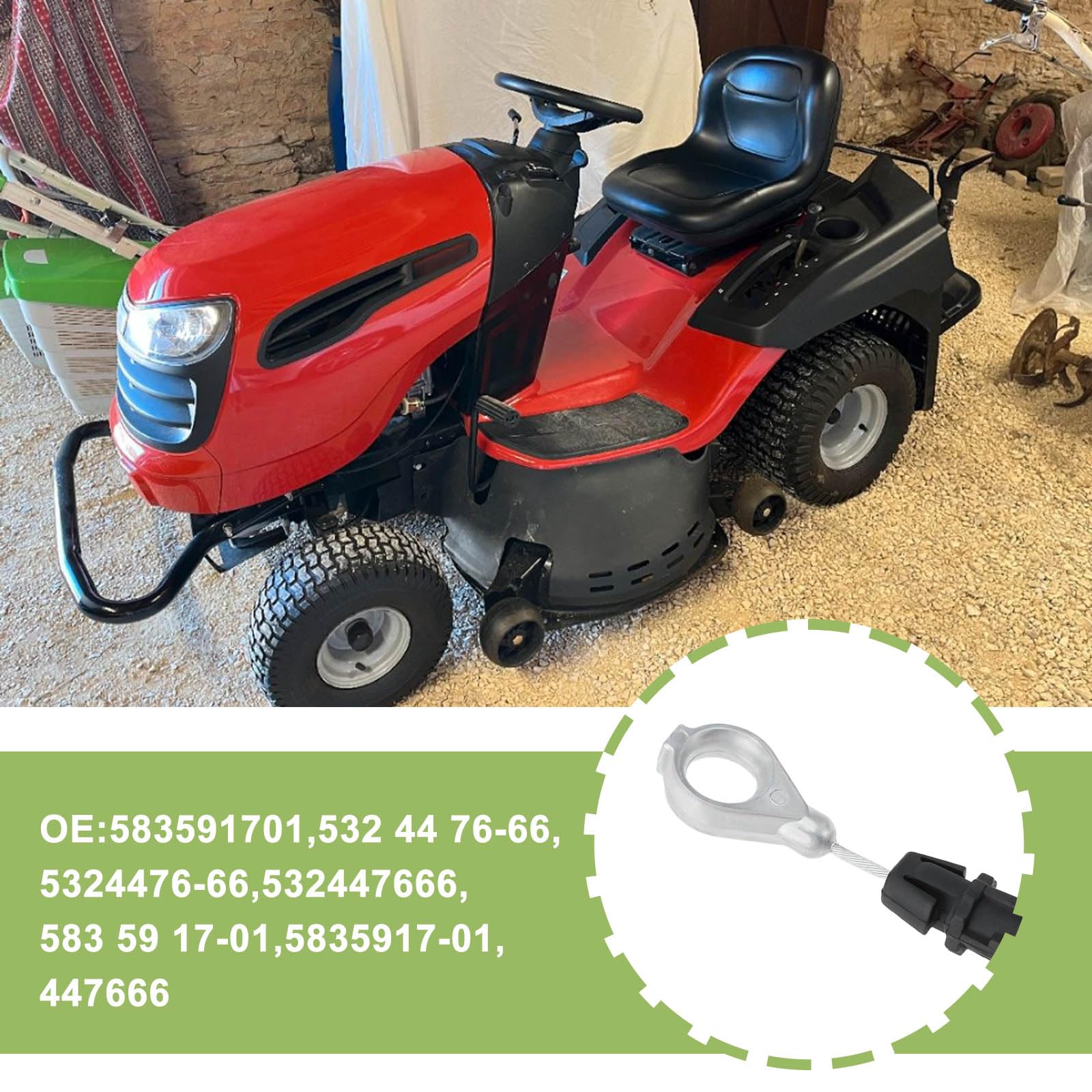 Create idea 1x Cable Bowden para Cortacésped Compatible con Jonsered LT 2320 CMA2 Compatible con Husqvarna TC142 TC 142 T OE 583591701,532 44 76-66,5324476-66