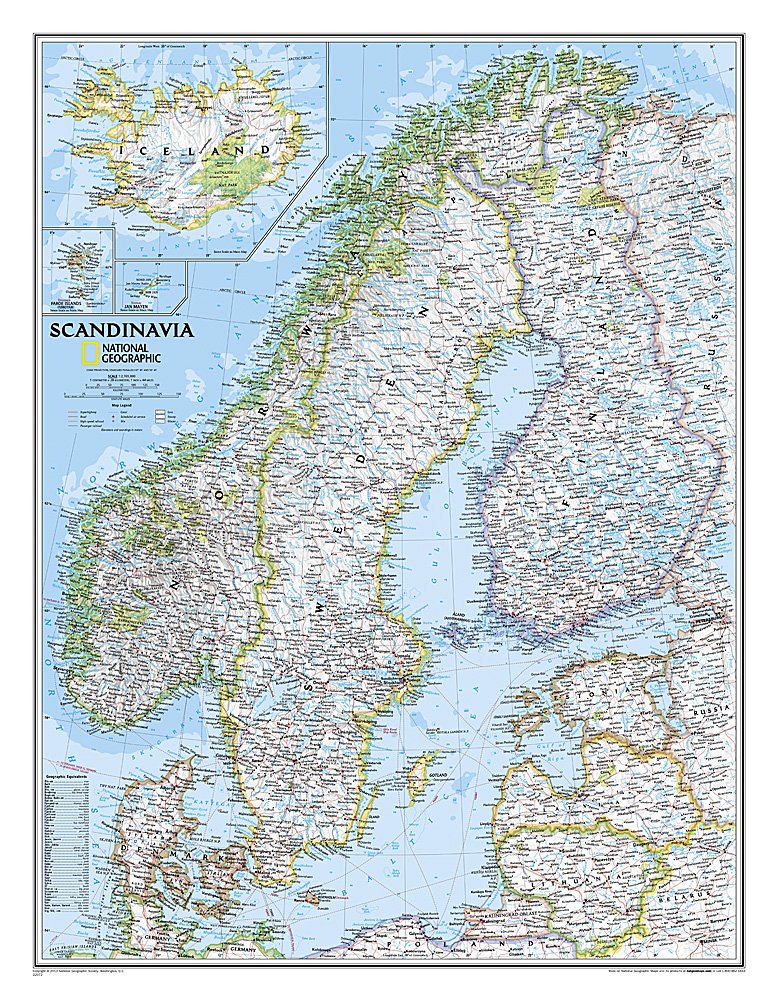 National Geographic Maps Scandinavia Classic, Tubed: Wall Countries & Regions