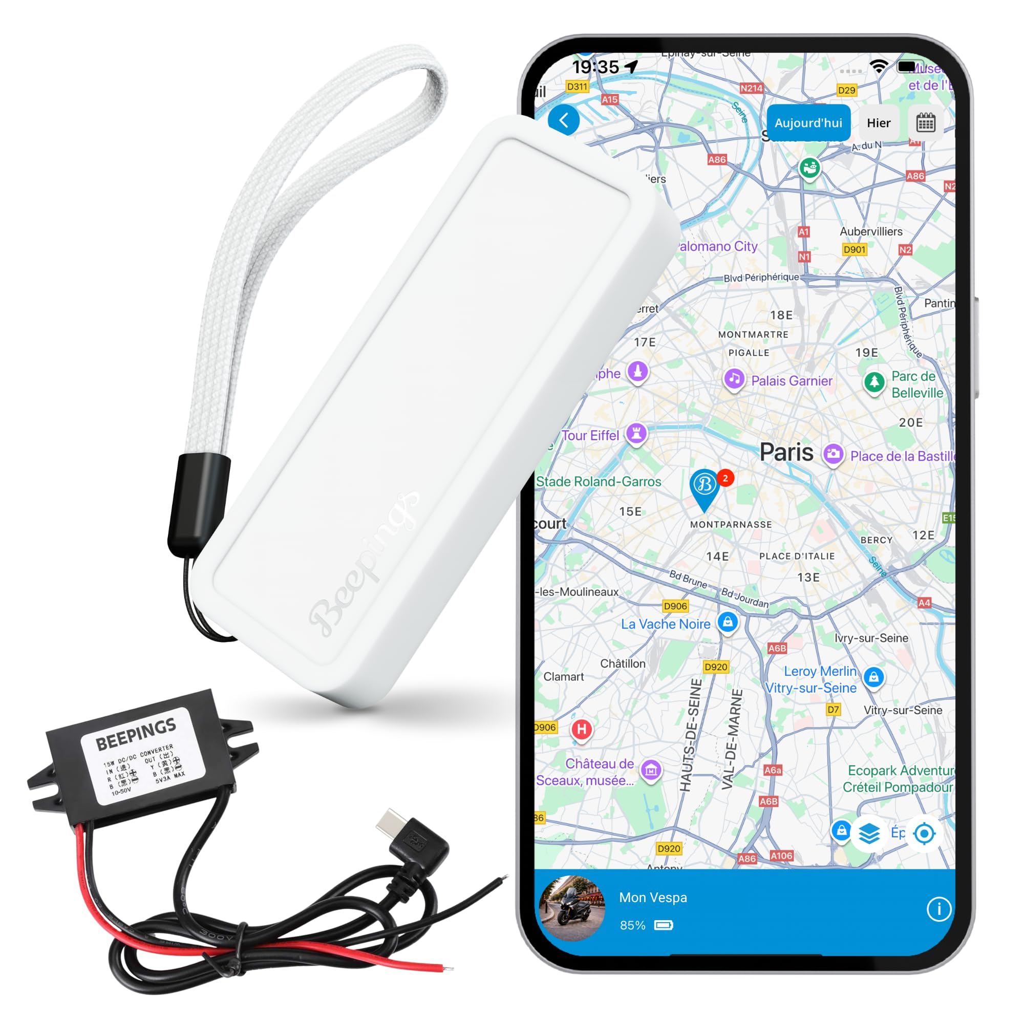 Pack Zen S + Convertisseur; Traceur GPS Voiture; Moto; Trottinette