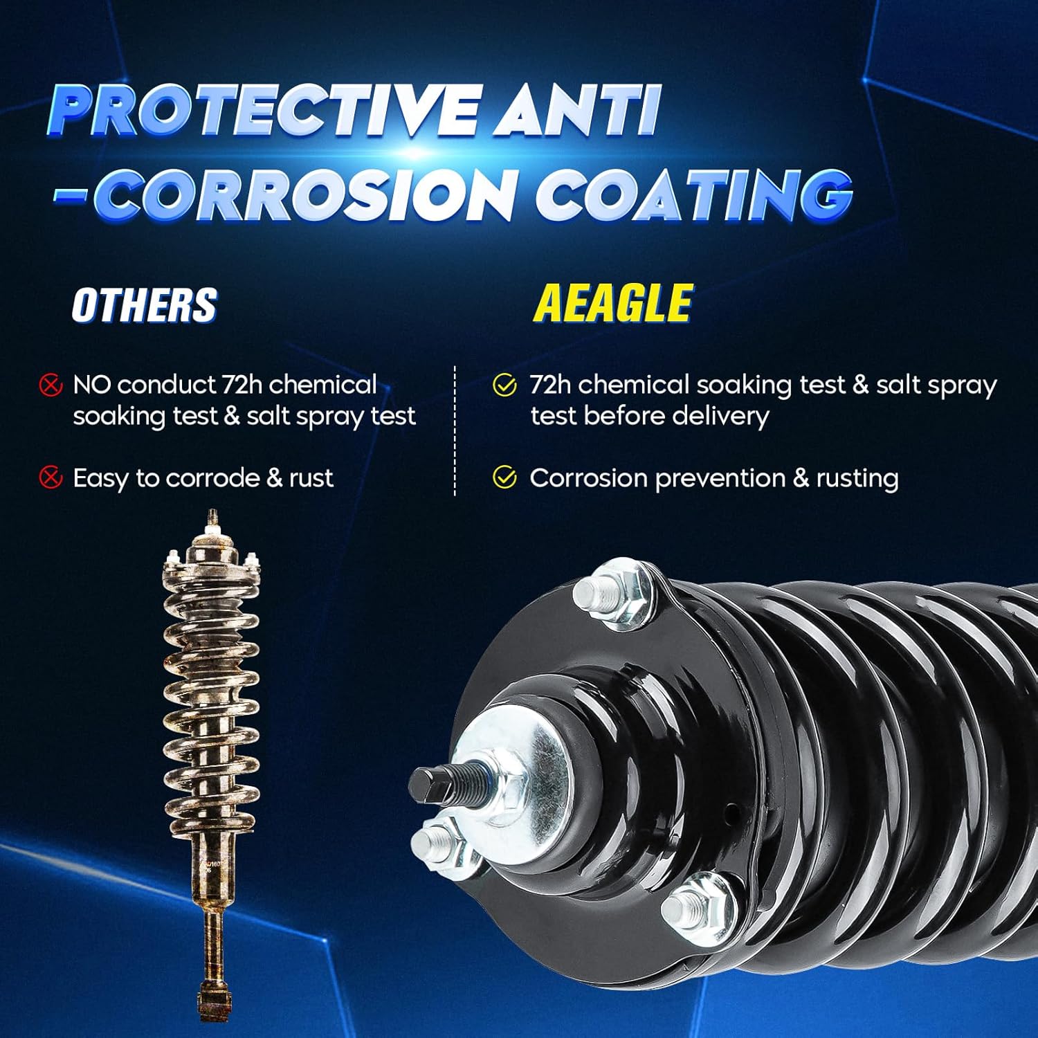 Front Strut Shock Assembly w/Coil Spring Compatible with Toyota 4Runner 2003-2021, Fj Cruiser2007-2014, Tacoma FWD 2005-2015, Replace 171371L 171371R, Left & Right, 2PCS
