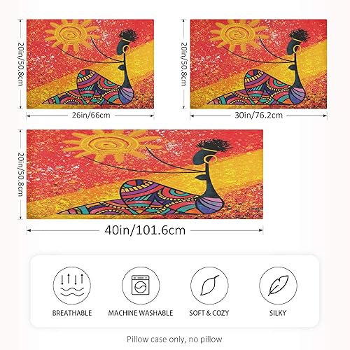 Miniatura 4 de Funda de almohada de satén para cabello y piel, funda de almohada de seda tamaño estándar para mujer negra africana, Galaxy Sun, fundas de almohada