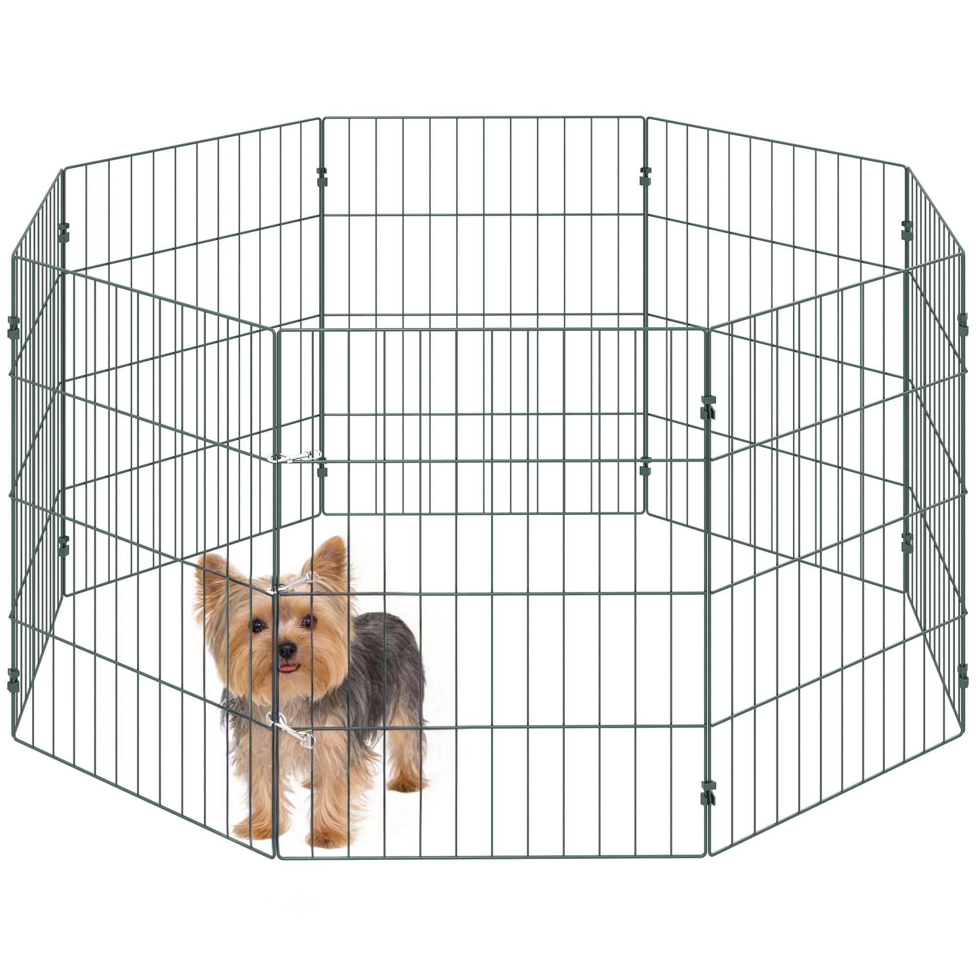 PawHut 8 Panel Pet Pen, Dog Playpen for Puppies, Foldable Playpen Indoor/Outdoor Enclosure Puppy Play Pen, Includes Grounding Stakes, 60 cm Height