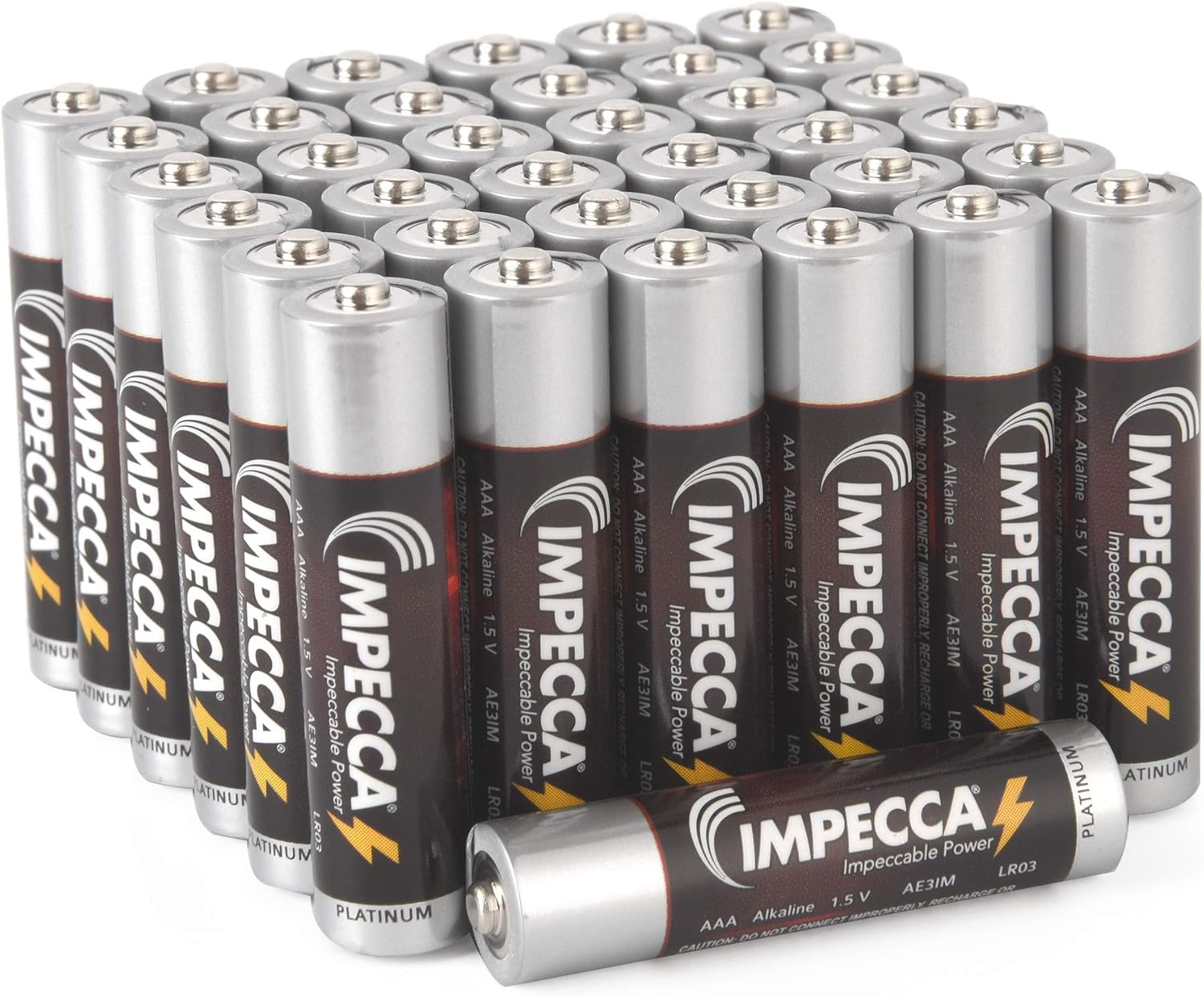 Impecca AAA Batteries High Performance Alkaline Battery Long Lasting, and Leak Resistant, LR3, Platinum Series, 16 Pack