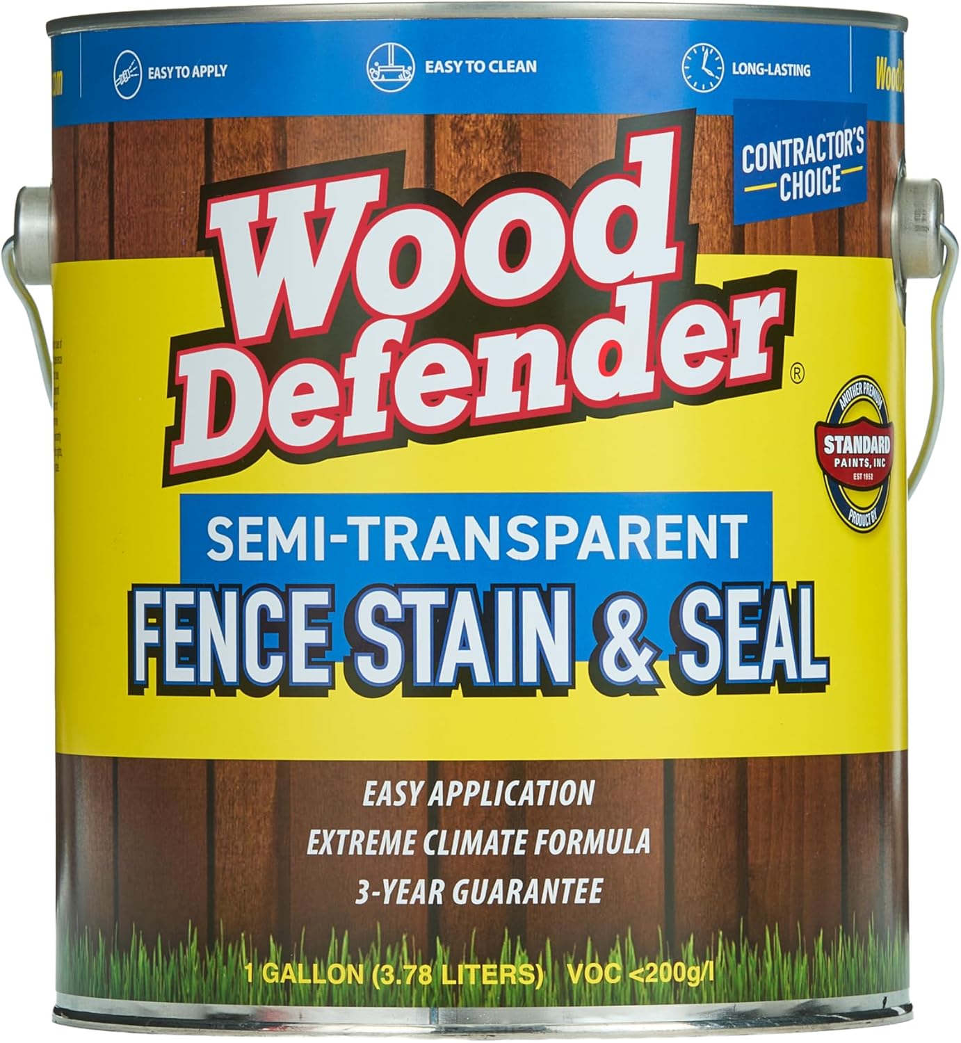 Wood Defender Semi-Transparent Fence Stain and Seal Sierra 1-Gallon | Oil-Based Exterior Fence Coating| Long-Lasting Color Protection for Wood Fences