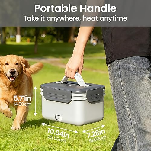 Miniatura 5 de Fiambrera eléctrica inalámbrica, 1.8L, calentador de alimentos portátil recargable 4 en 1, ultra rápido, con bolsa de almacenamiento, adecuada para